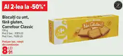 Carrefour Market Biscuiți cu unt, fără gluten, Carrefour Classic Ofertă