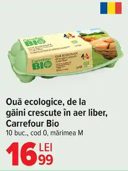 Carrefour Market Ouă ecologice, de la găini crescute în aer liber, Carrefour Bio Ofertă
