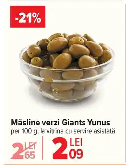 Carrefour Măsline verzi Giants Yunus Ofertă