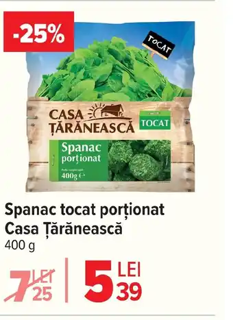Carrefour Spanac tocat porţionat Casa Țărănească Ofertă
