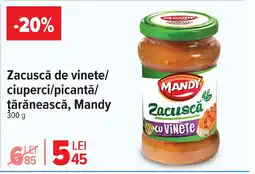 Carrefour Zacuscă de vinete/ ciuperci/picantǎ/ ţărănească, Mandy Ofertă