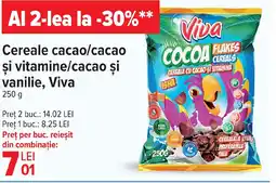 Carrefour Cereale cacao/cacao şi vitamine/cacao și vanilie, Viva Ofertă