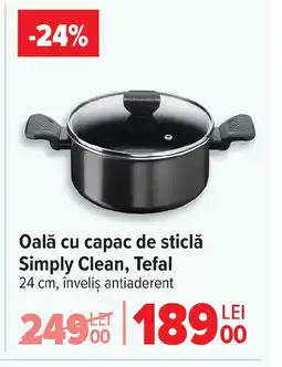 Carrefour Oală cu capac de sticlă Simply Clean, Tefal Ofertă
