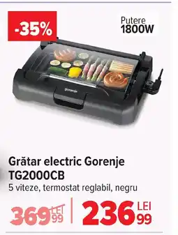 Carrefour Grătar electric Gorenje TG2000CB Ofertă