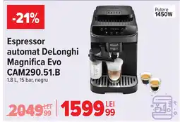 Carrefour Espressor automat DeLonghi Magnifica Evo CAM290.51.B Ofertă