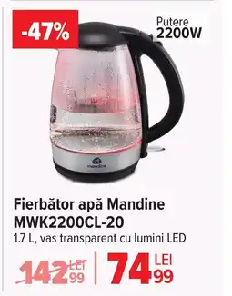Carrefour Fierbător apă Mandine MWK2200CL-20 Ofertă