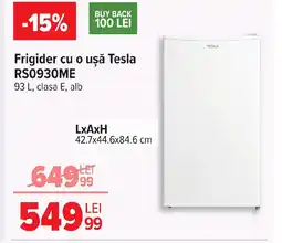 Carrefour Frigider cu o uşă Tesla RS0930ME Ofertă