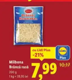 Lidl Milbona Brânză rasă Ofertă