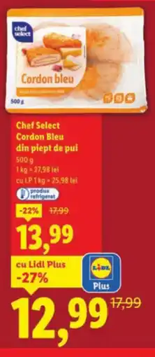 Lidl Chef Select Cordon Bleu din piept de pui Ofertă