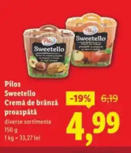 Lidl Pilos Sweetello Cremă de brânză proaspătă Ofertă