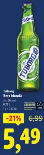 Lidl Tuborg Bere blonda Ofertă