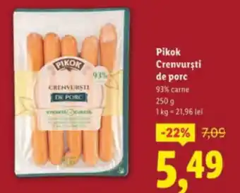 Lidl Pikok Crenvursti de porc Ofertă