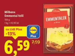 Lidl Milbona Emmental felii Ofertă