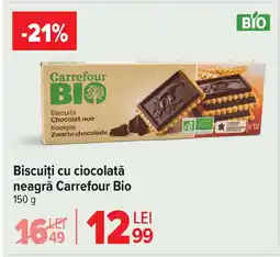 Carrefour Market Biscuiti cu ciocolată neagră Carrefour Bio Ofertă
