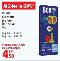 Carrefour Market Rulou din mere şi afine, Bob Snail Ofertă