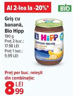 Carrefour Market Griş cu Banană Bio Hipp Ofertă