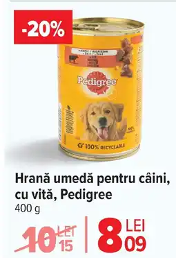 Carrefour Market Hrană umedă pentru câini, cu vită, Pedigree Ofertă