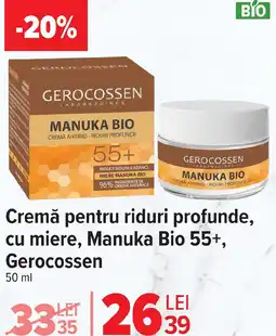 Carrefour Market Cremă pentru riduri profunde, cu miere, Manuka Bio 55+, Gerocossen Ofertă