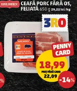 Penny Ceafa de porc fara os feliata Ofertă