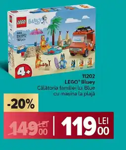 Carrefour LEGO Bluey Călătoria familiei lui Blue cu maşina la plajă Ofertă