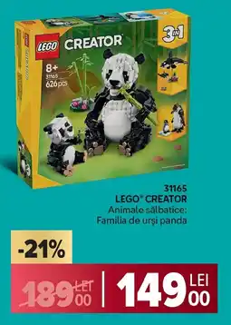Carrefour LEGO CREATOR Animale sălbatice: Familia de urşi panda Ofertă