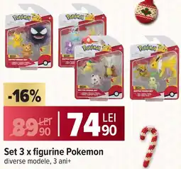 Carrefour Set 3 x figurine Pokemon Ofertă