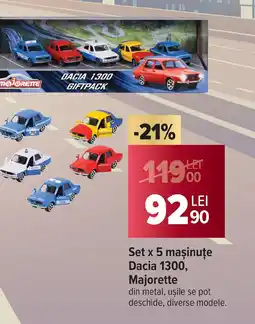 Carrefour Set x 5 maşinuţe Dacia 1300, Majorette Ofertă