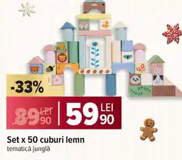 Carrefour Set x 50 cuburi lemn Ofertă