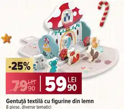 Carrefour Gentuţă textilă cu figurine din lemn Ofertă