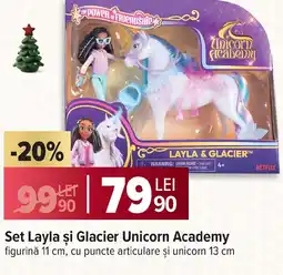Carrefour Set Layla şi Glacier Unicorn Academy Ofertă