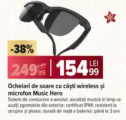 Carrefour Ochelari de soare cu căşti wireless şi microfon Music Hero Ofertă