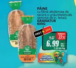 Diana Supermarket Pâine cu făină albă&maia de secară şi grâu/dietetică& seminte de in, feliată GRANATUR Ofertă