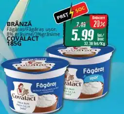 Diana Supermarket Brânză Făgăraş/Făgăraş uşor, 8% grăsime/3%grăsime COVALACT Ofertă