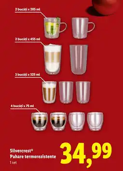 Lidl SilvercrestⓇ Pahare termorezistente Ofertă
