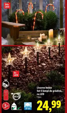 Lidl Livarno home Set 5 lămpi de grădină, cu LED Ofertă