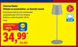 Lidl Livarno Home Veioză cu acumulator, cu funcție touch Ofertă