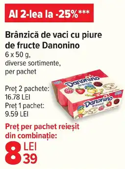 Carrefour Brânzică de vaci cu piure de fructe Danonino Ofertă