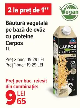 Carrefour Băutură vegetală pe bază de ovăz cu proteine Carpos Ofertă
