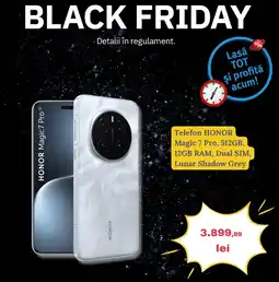 Media Galaxy Telefon HONOR Magic 7 Pro, 512GB, 12GB RAM, Dual SIM, Lunar Shadow Grey Ofertă