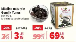 Carrefour Măsline naturale Gemlik Yunus Ofertă