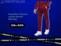 Decathlon Pantalon fitness active Bordo Bărbaţi Ofertă