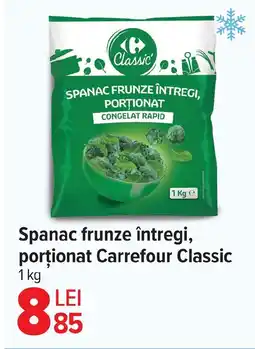 Carrefour Spanac frunze întregi, porționat Carrefour Classic Ofertă