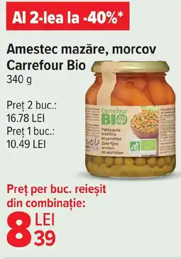 Carrefour Amestec mazăre, morcov Carrefour Bio Ofertă