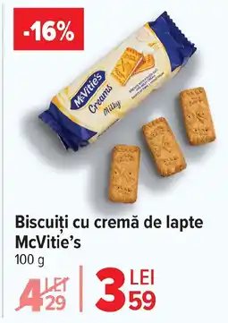 Carrefour Biscuiți cu cremă de lapte McVitie's Ofertă