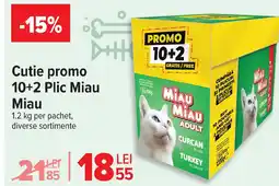 Carrefour Cutie promo 10+2 Plic Miau Miau Ofertă