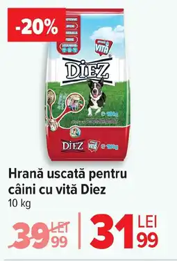 Carrefour Hrană uscată pentru câini cu vitǎ Diez Ofertă