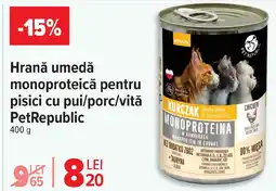 Carrefour Hrană umedă monoproteică pentru pisici cu pui/porc/vită PetRepublic Ofertă