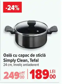 Carrefour Oală cu capac de sticlă Simply Clean, Tefal Ofertă