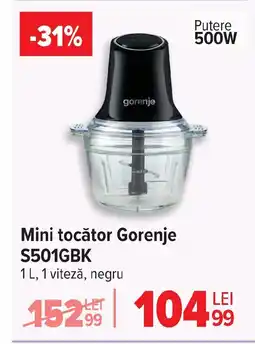 Carrefour Mini tocător Gorenje S501GBK Ofertă