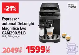 Carrefour Espressor automat DeLonghi Magnifica Evo CAM290.51.B Ofertă